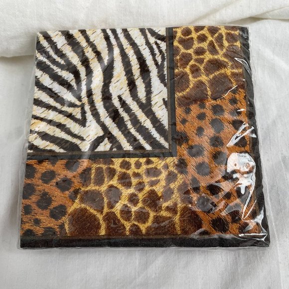 Amscan Beverage Napkin - Animal Print - Picture 1 of 2